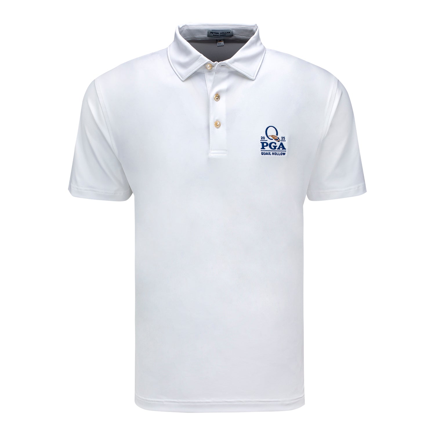 Peter Millar 2025 PGA Championship Solid Polo in White - PGA Shop