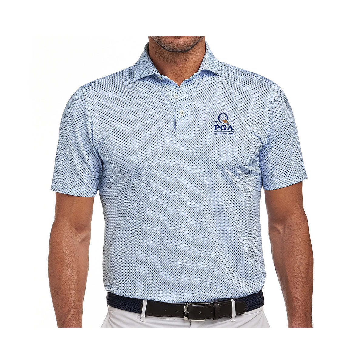 Holderness &amp; Bourne 2025 PGA Championship Clark Polo in Sky Blue - Front View