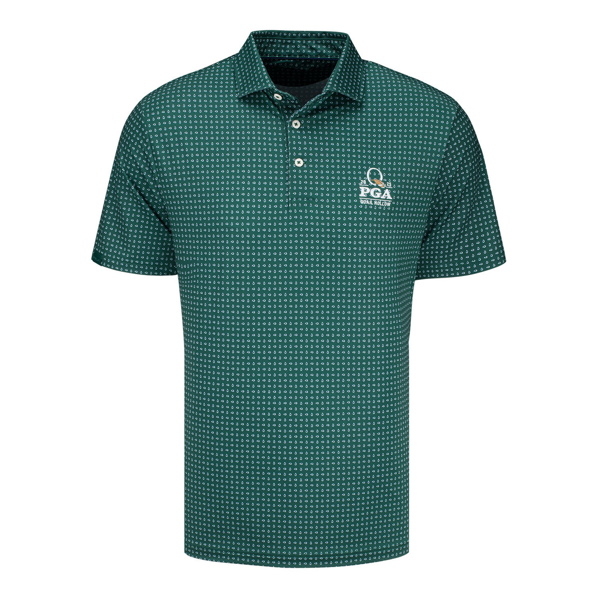 Ralph Lauren 2025 PGA Championship Lightweight Airflow Polo in Green Paisley - Front View