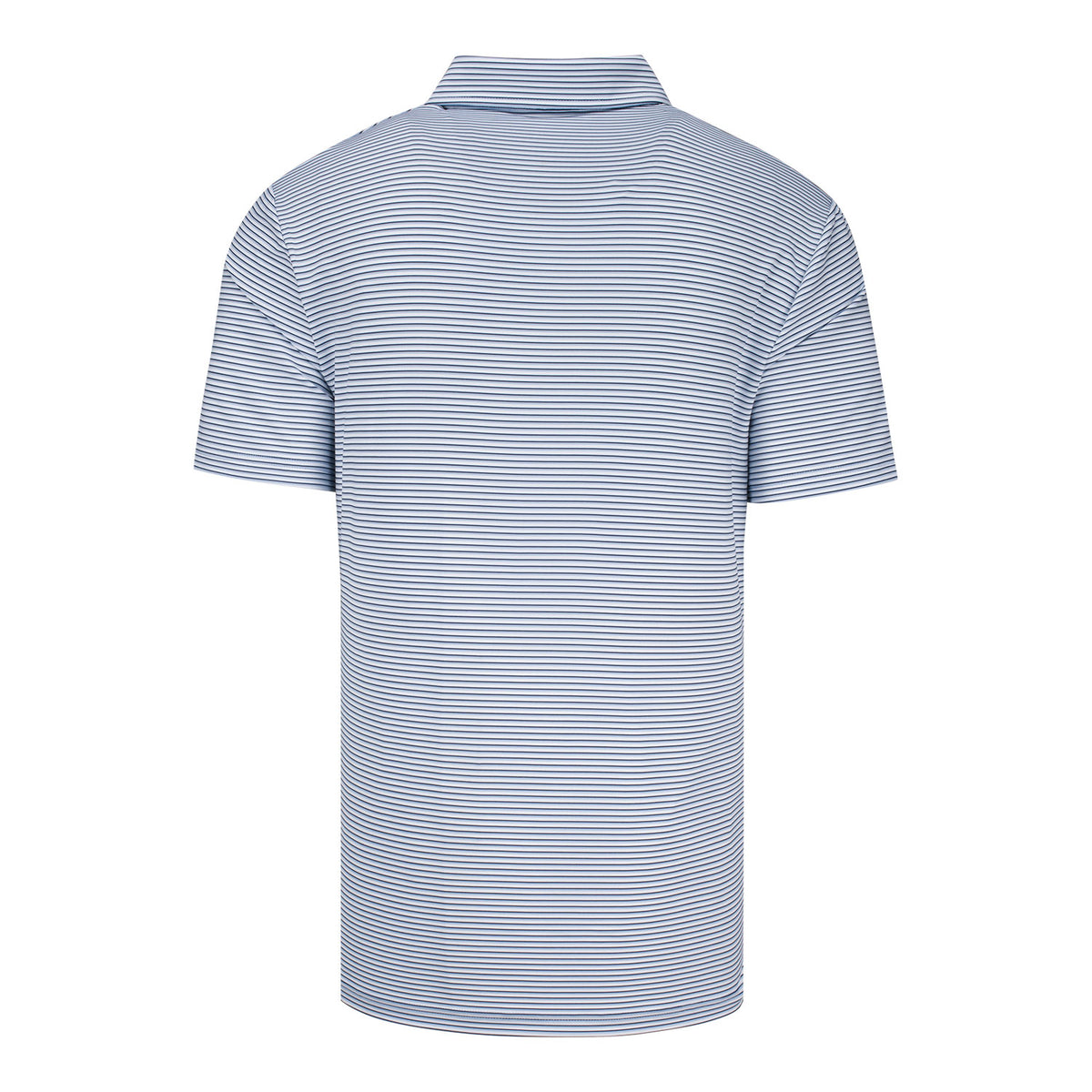 Ralph Lauren 2025 PGA Championship Lightweight Airflow Polo in White and Blue Stripe - Back View