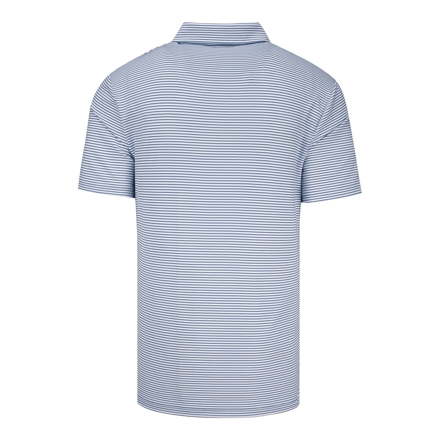 Ralph Lauren 2025 PGA Championship Lightweight Airflow Polo in White and Blue Stripe - Front View