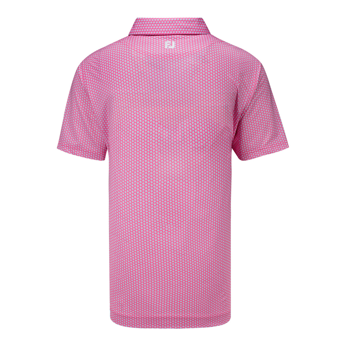 FootJoy 2025 PGA Championship Houndstooth Geo Polo in Pink Lemonade - Back View