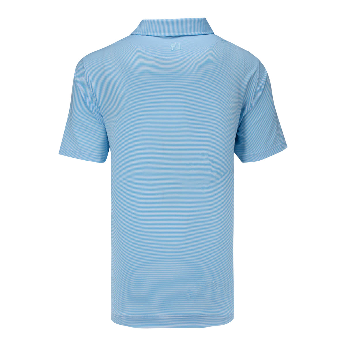 FootJoy 2025 PGA Championship Microfeeder Stripe Polo in Light Blue and White - Back View