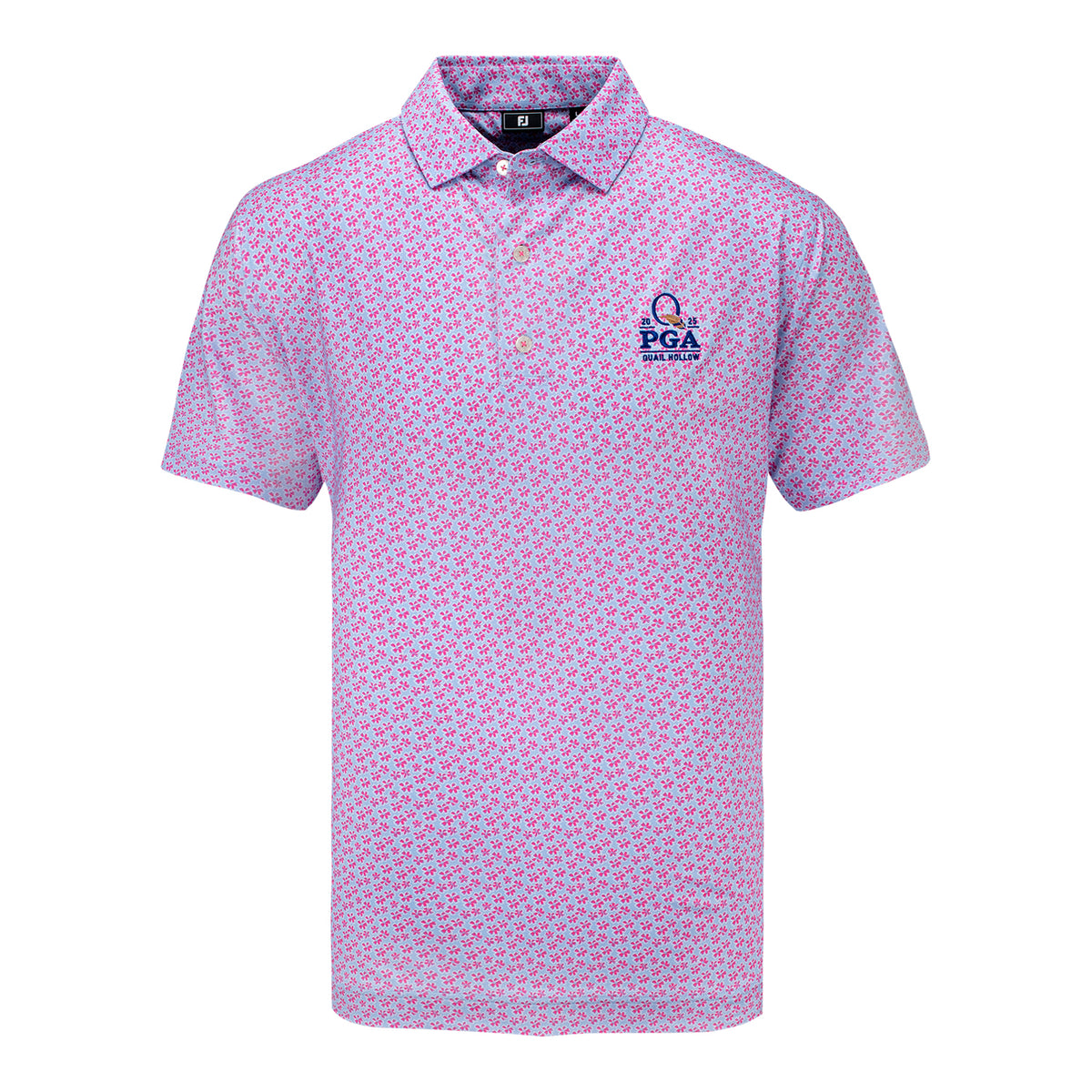 FootJoy 2025 PGA Championship Floral Print in Pink Lemonade and Sky Blue - Front View