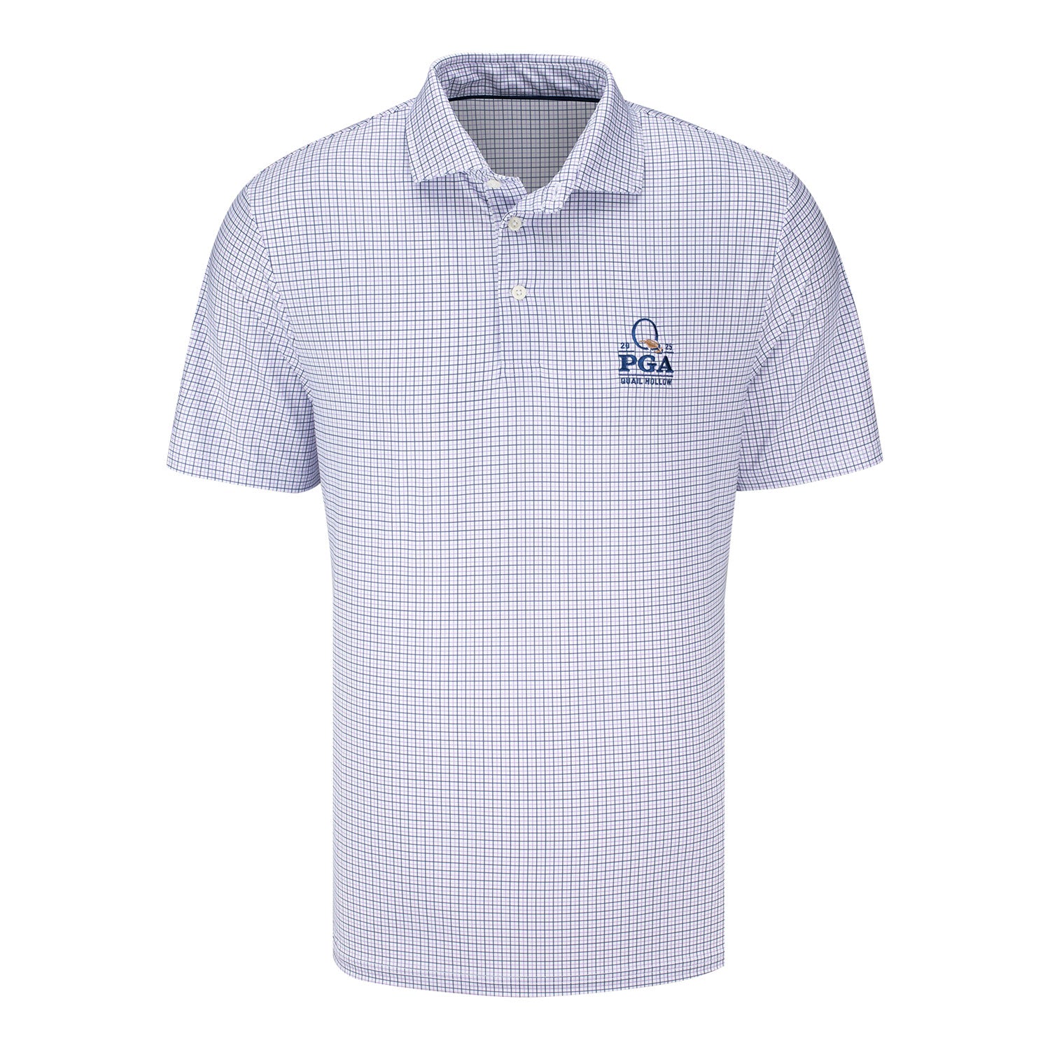 Ralph Lauren 2025 PGA Championship Lightweight Tattersall Print Polo in Powder Purple - Front View