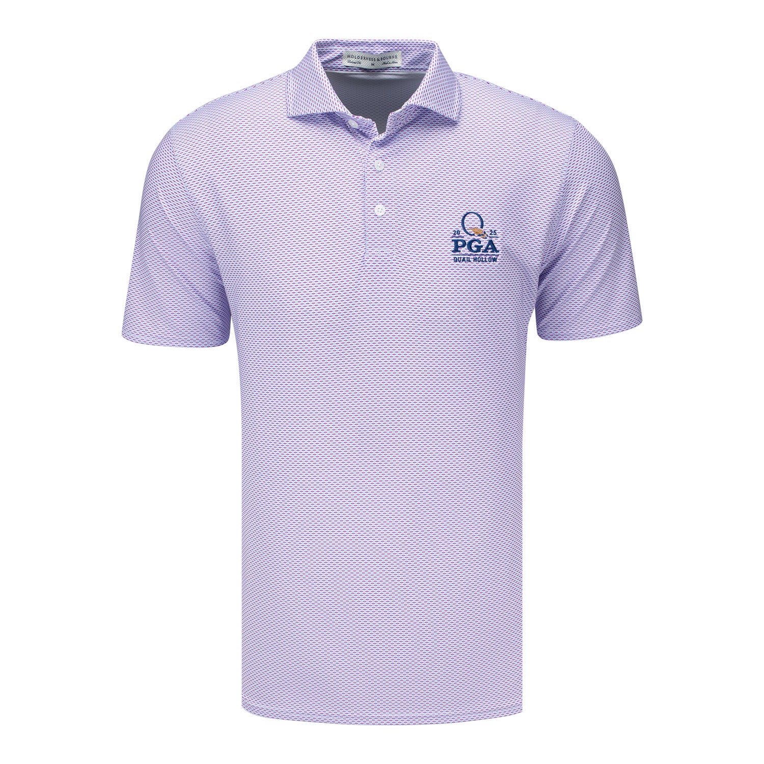 Holderness & Bourne 2025 PGA Championship Davis Geo Pattern Polo in Skye and Fusion - Front View