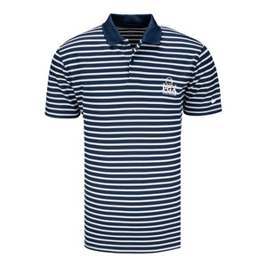 Nike 2025 PGA Championship Victory Stripe Polo in Obsidian Blue and White - Front View