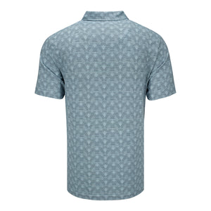 Adidas 2025 PGA Championship Printed Stripe Polo in Wonder Blue Melange - Back View