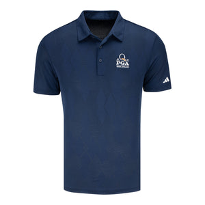 Adidas 2025 PGA Championship Micro Texture Polo in Collegiate Navy - Front View