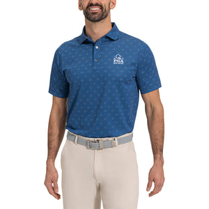 FootJoy 2025 PGA Championship Feathers & Crown Polo in Navy - Modeled Front View