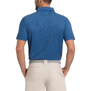 FootJoy 2025 PGA Championship Feathers & Crown Polo in Navy - Modeled Back View
