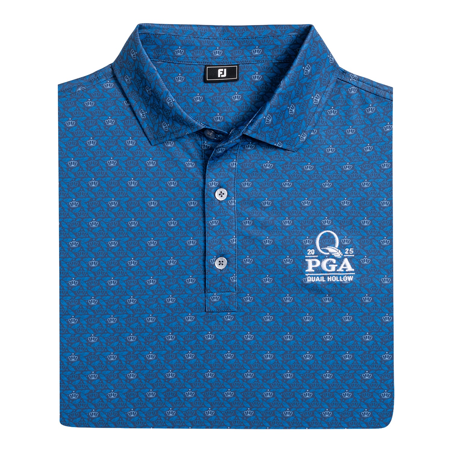 FootJoy 2025 PGA Championship Feathers & Crown Polo in Navy - Front View