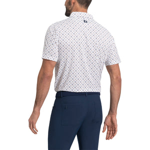 FootJoy 2025 PGA Championship Q and Feathers Polo in White - Modeled Back View
