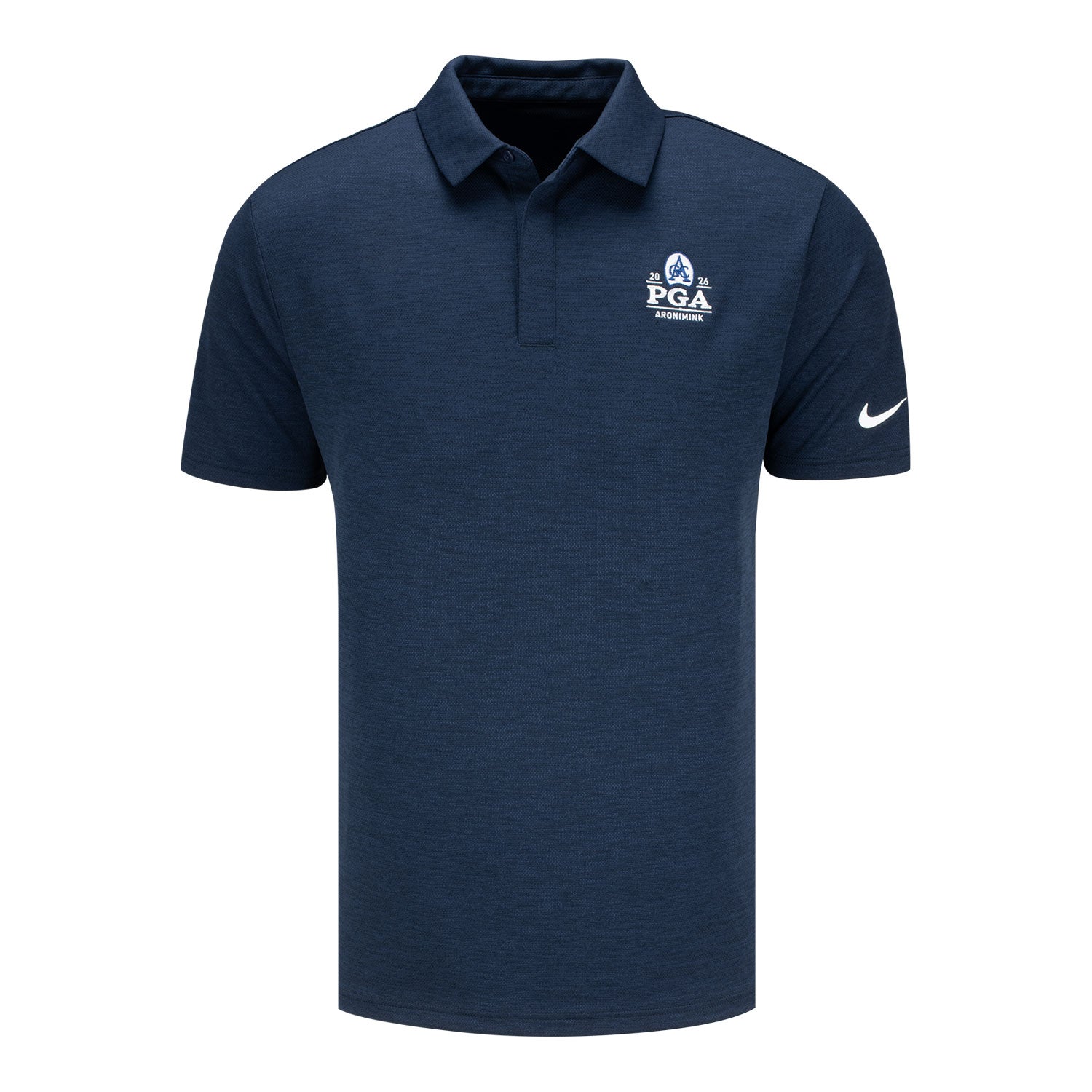 Nike 2026 PGA Championship Tour Jacquard Polo in Midnight Navy - Front View