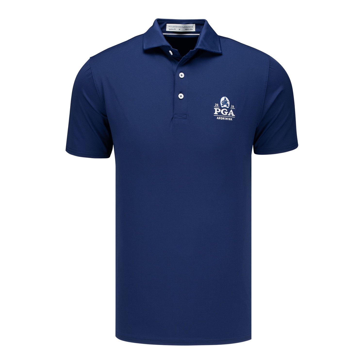 Holderness & Bourne 2026 PGA Championship Anderson Solid Polo in Navy - Front View
