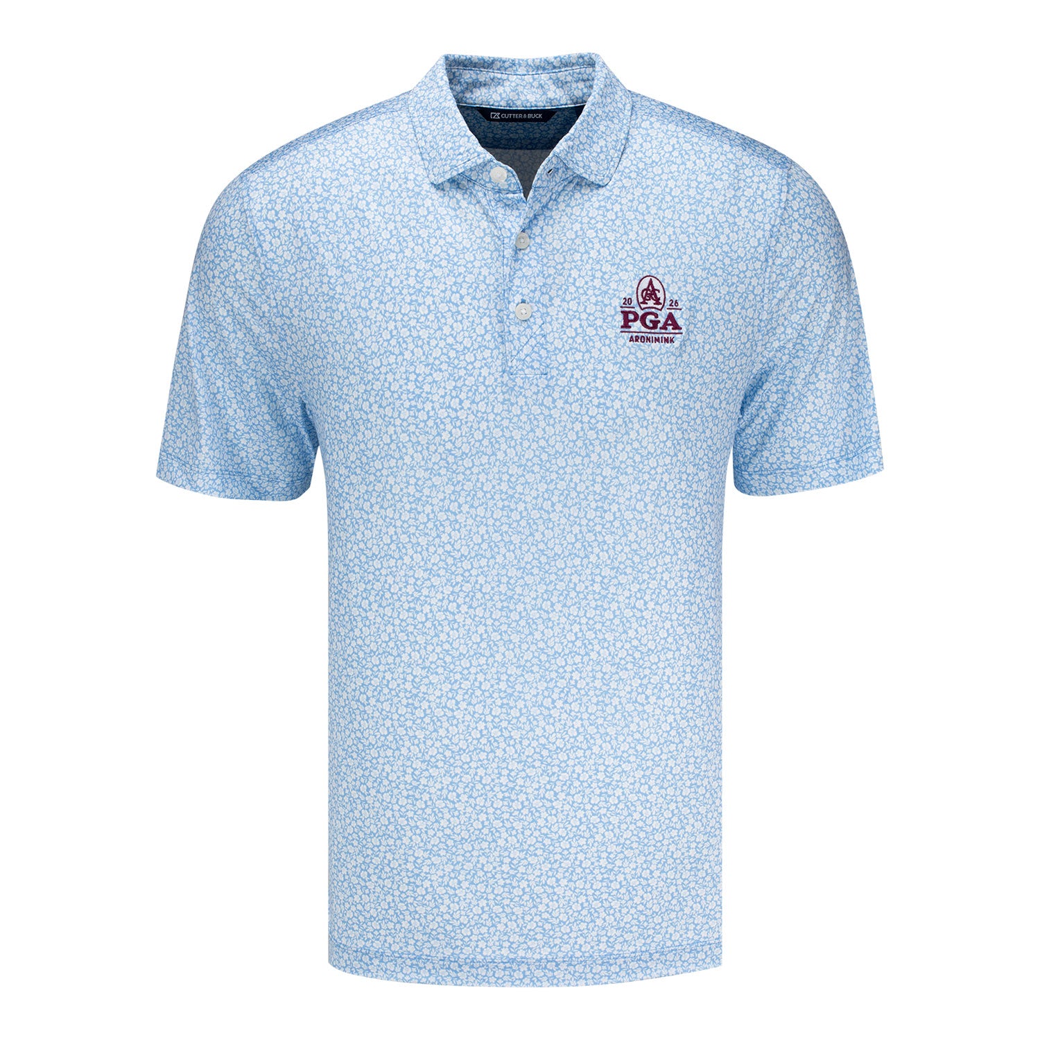 Cutter & Buck 2026 PGA Championship x Philadelphia Phillies Co-Brand Polo in Atlas Blue - Front View