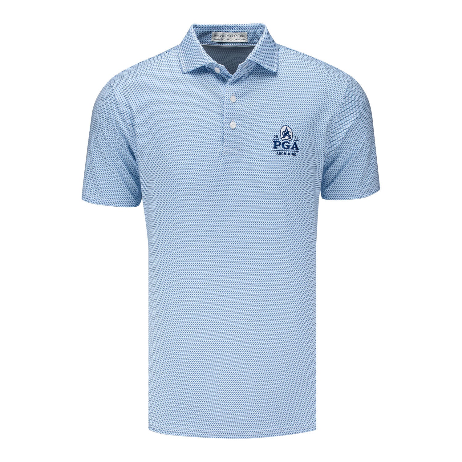 Holderness & Bourne 2026 PGA Championship Norman Polo in Harbor and Maidstone Blue - Front View