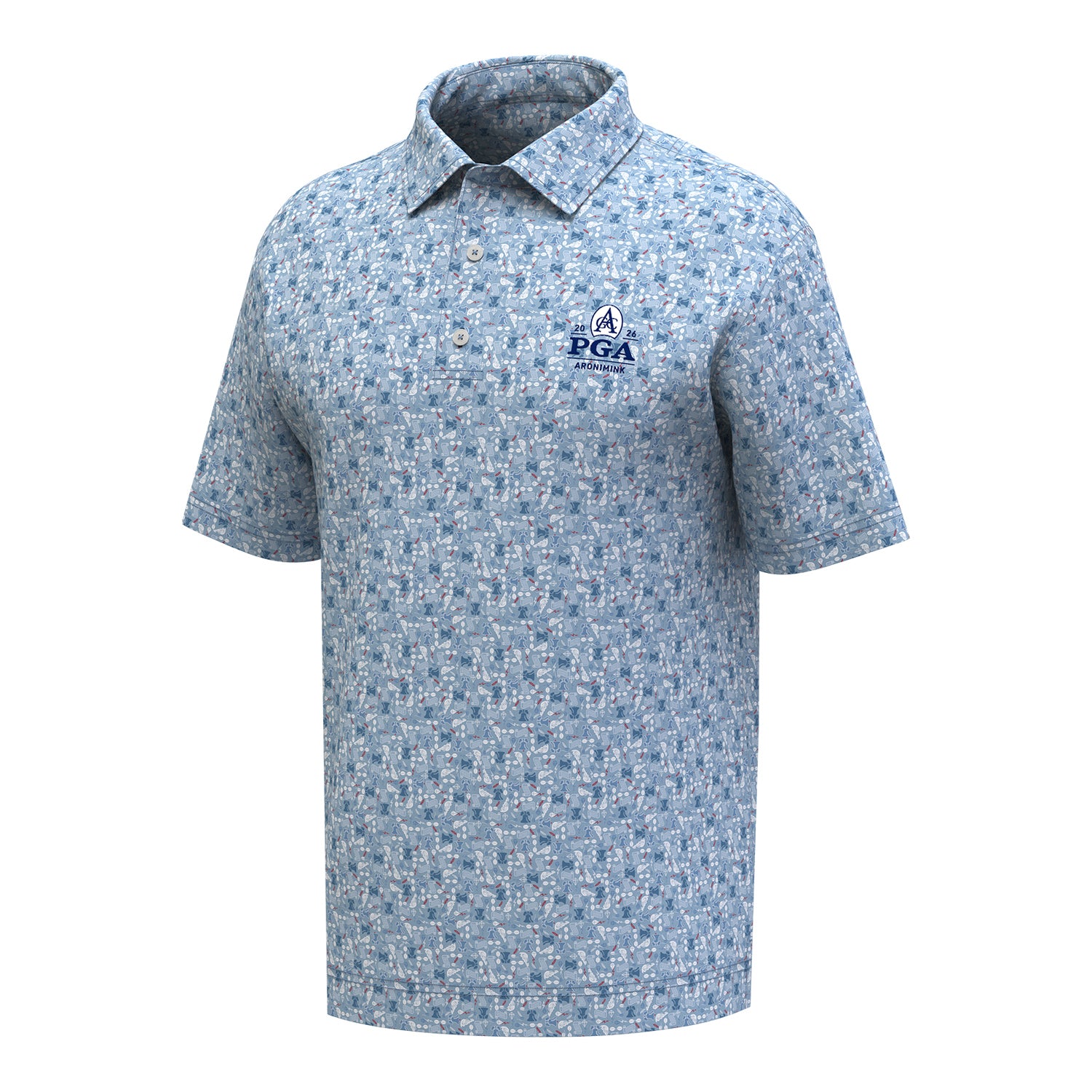 FootJoy 2026 PGA Championship Ben Franklin Scatter Polo in Blue Multi - Front