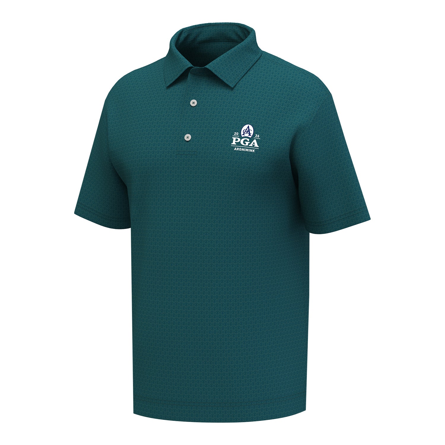 FootJoy 2026 PGA Championship Football Bell Pattern Polo in Dark Green - Front