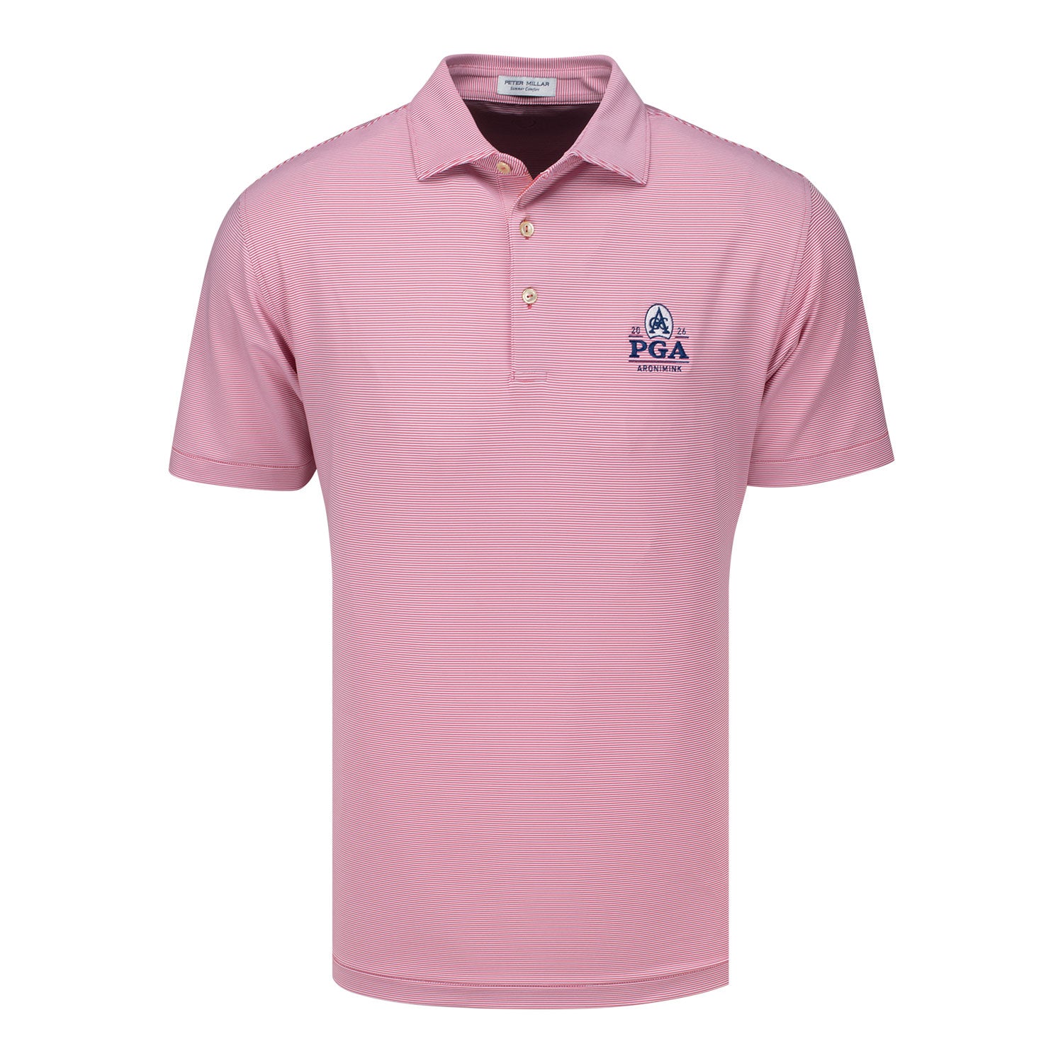Peter Millar 2026 PGA Championship Jubilee Performance Jersey Polo in Chili Red - Front View