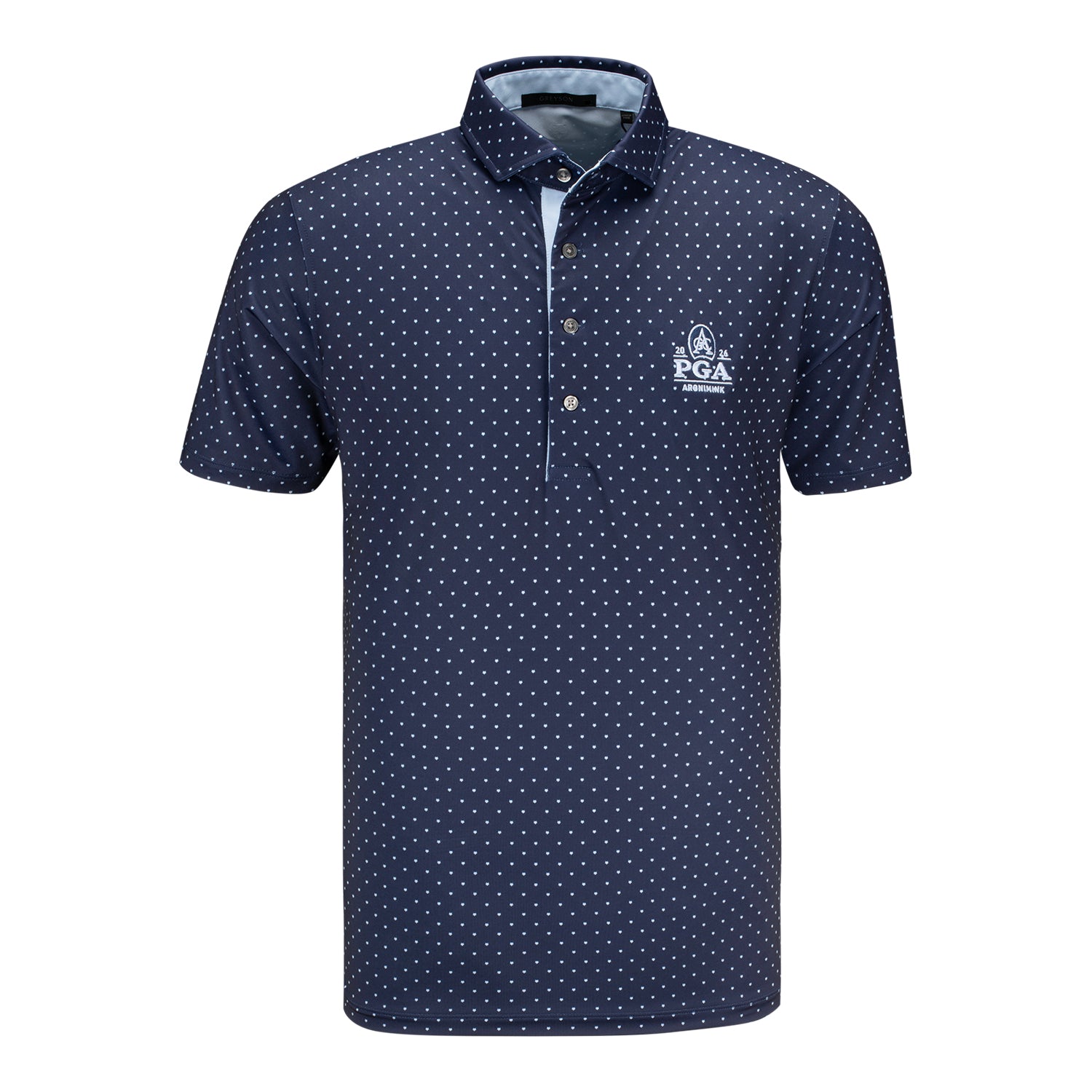 Greyson 2026 PGA Championship Icon Polo in Maltese Blue - Front View