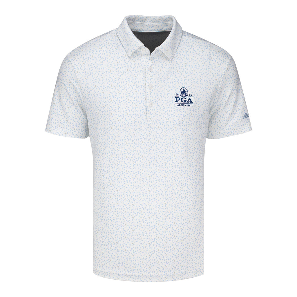 Adidas 2026 PGA Championship Soft Print Polo in White - PGA Shop