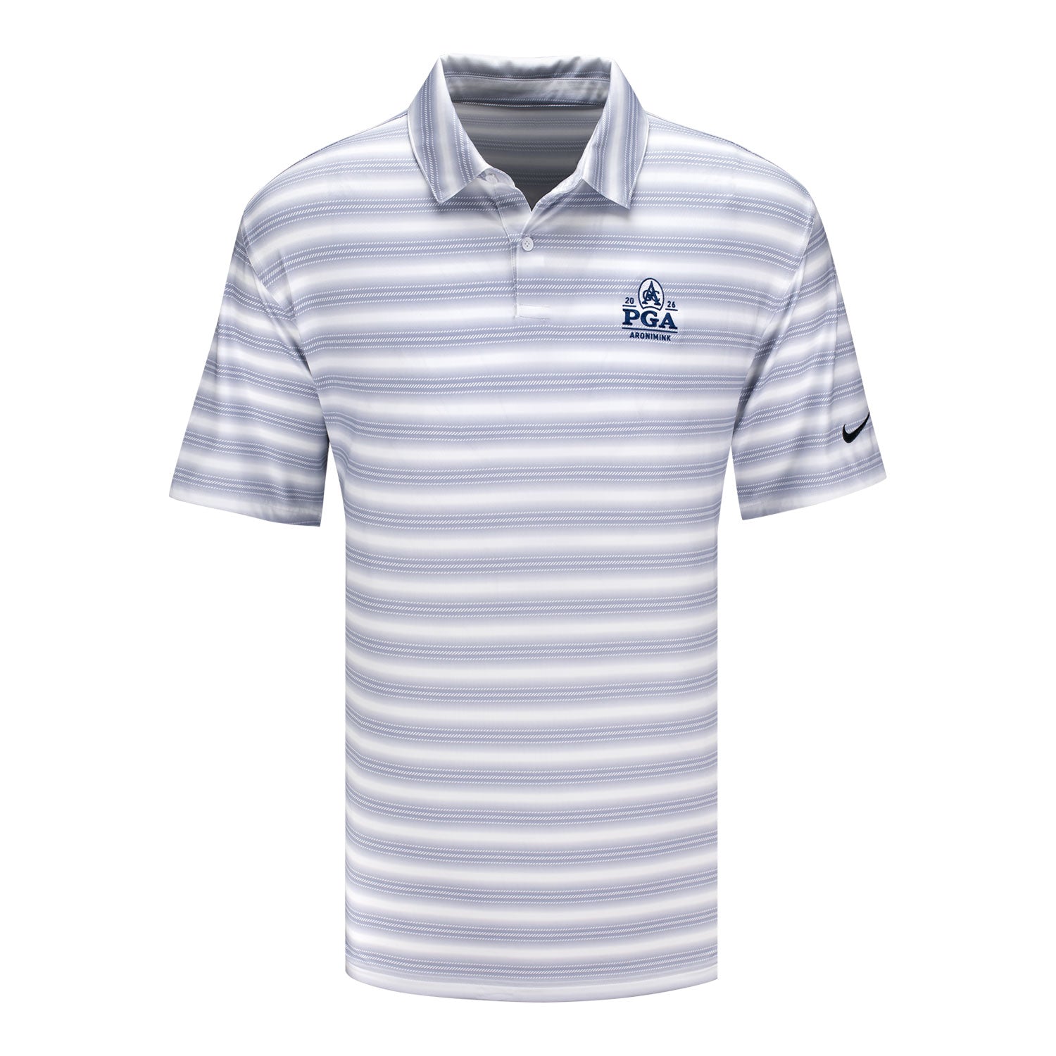 Nike 2026 PGA Championship Victory Stripe Polo in White - Front View