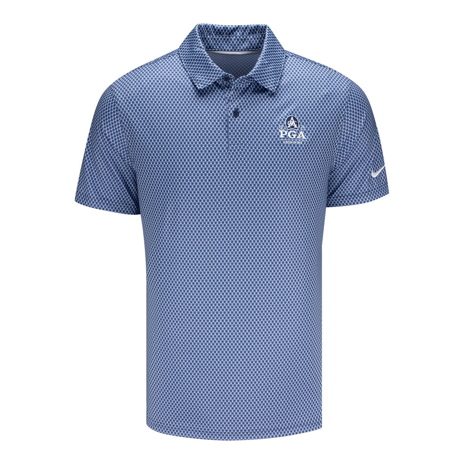 Nike 2026 PGA Championship Velocity Floral Polo in Work Blue and White - Front View