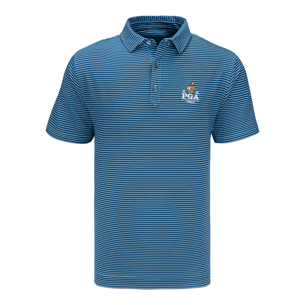 FootJoy 2027 PGA Championship Smooth Stripe Polo in Navy, Tonal