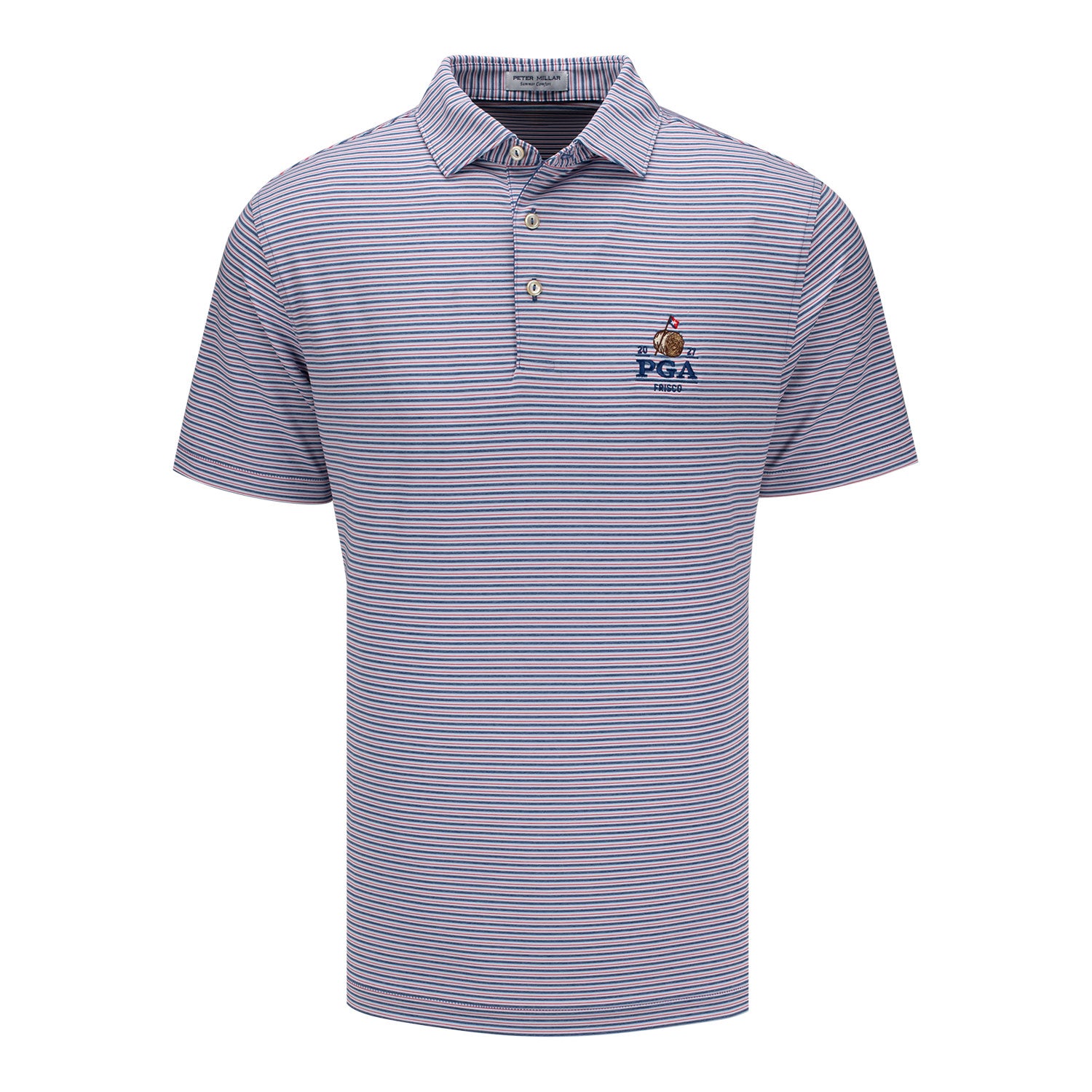 Peter Millar 2027 PGA Championship Owens Performance Jersey Polo in Windsor Blue - Front View