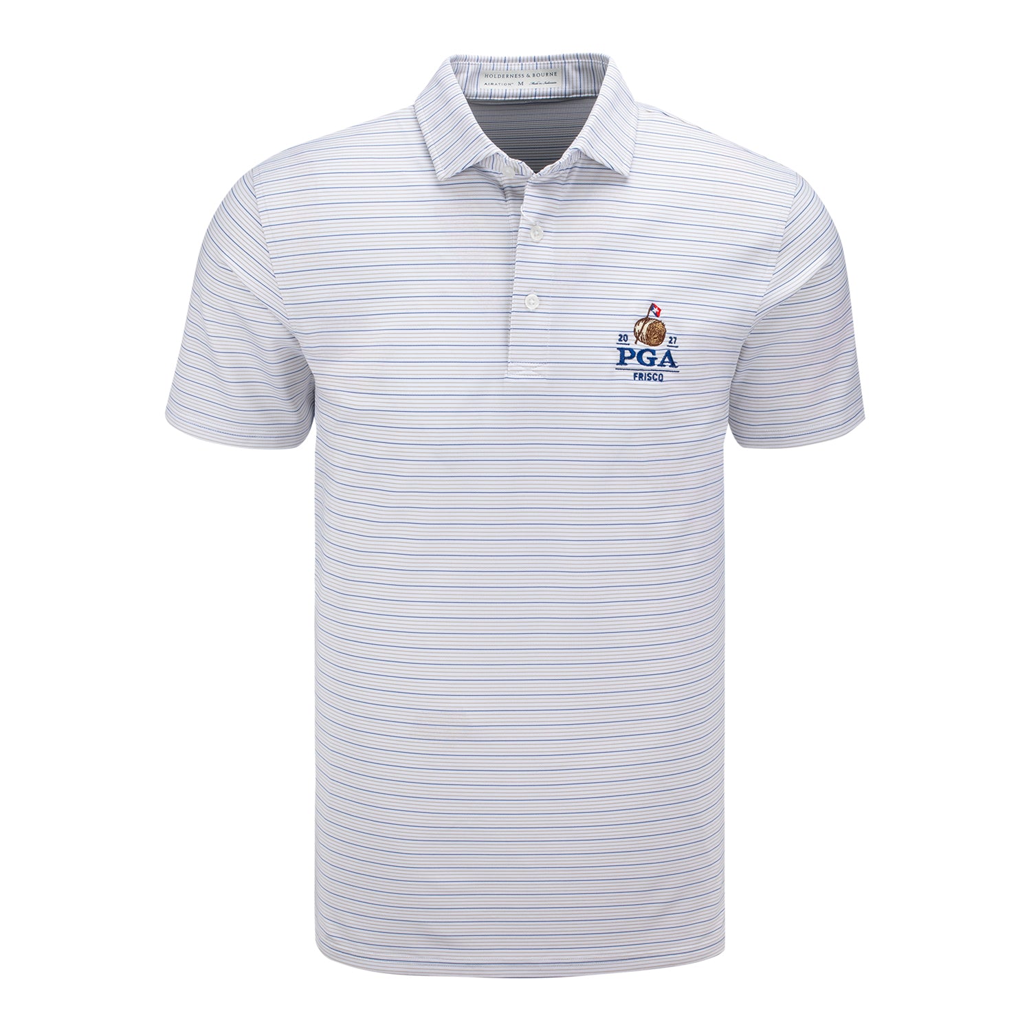 Holderness & Bourne 2027 PGA Championship Stanley Polo in White and Blue - Front