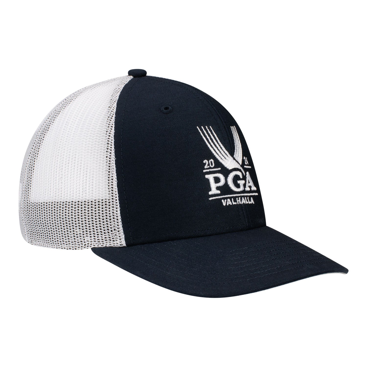 47 Brand 2024 PGA Championship Navy Trucker Hat - Angled Left Side View