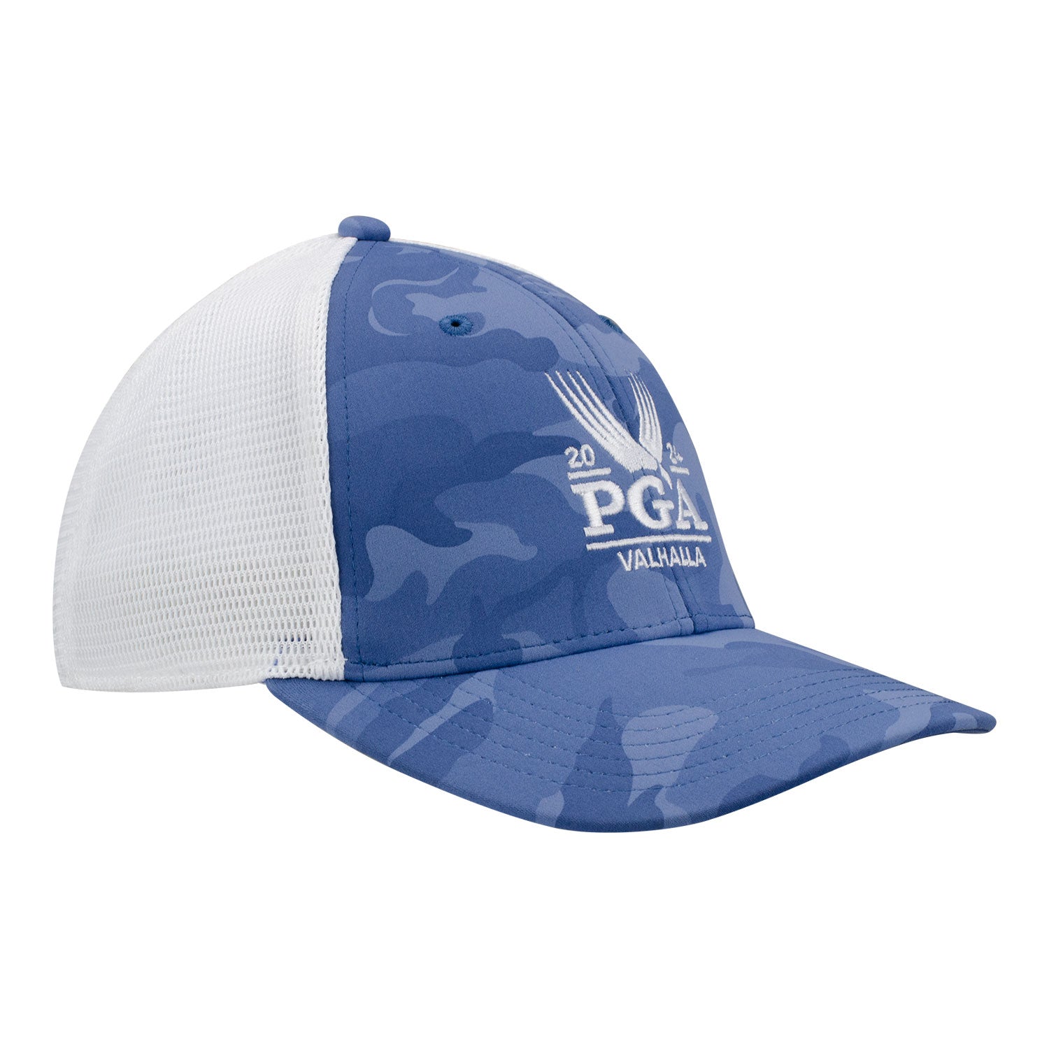 Ahead 2024 PGA Championship Classic - Fit Mesh Back Fitted Hat in Navy / White - Angled Front Left View