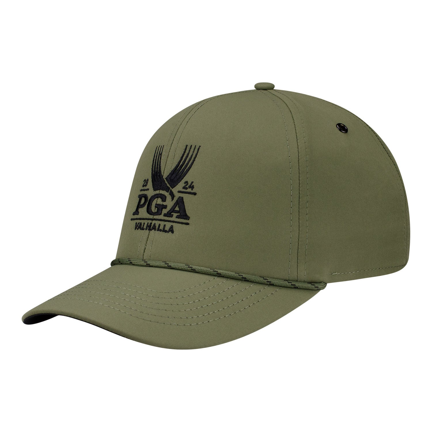 Imperial 2024 PGA Championship Performance Rope Hat in Olive - Angled Front Left View