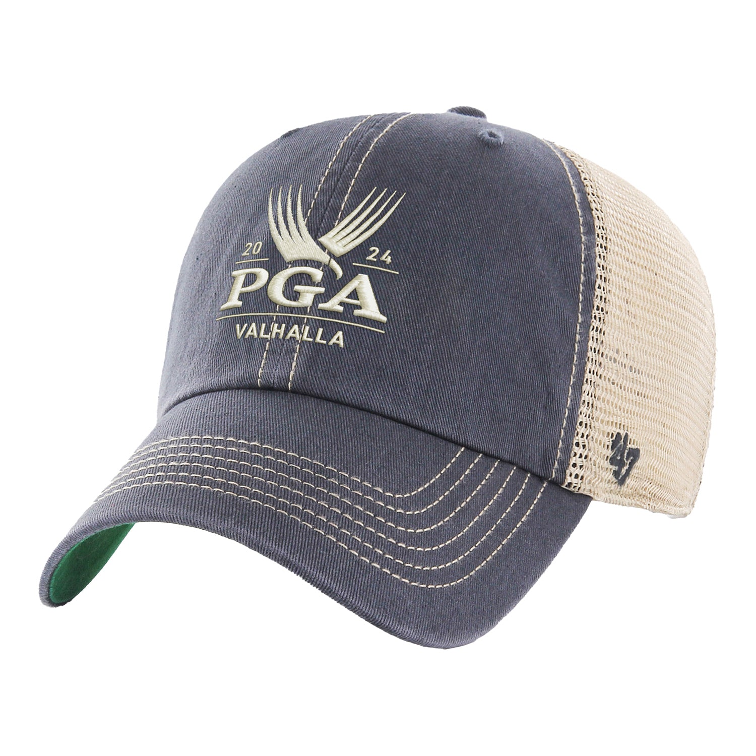 '47 Brand 2024 PGA Championship Adjustable Meshback Hat in Vintage Navy - Front View