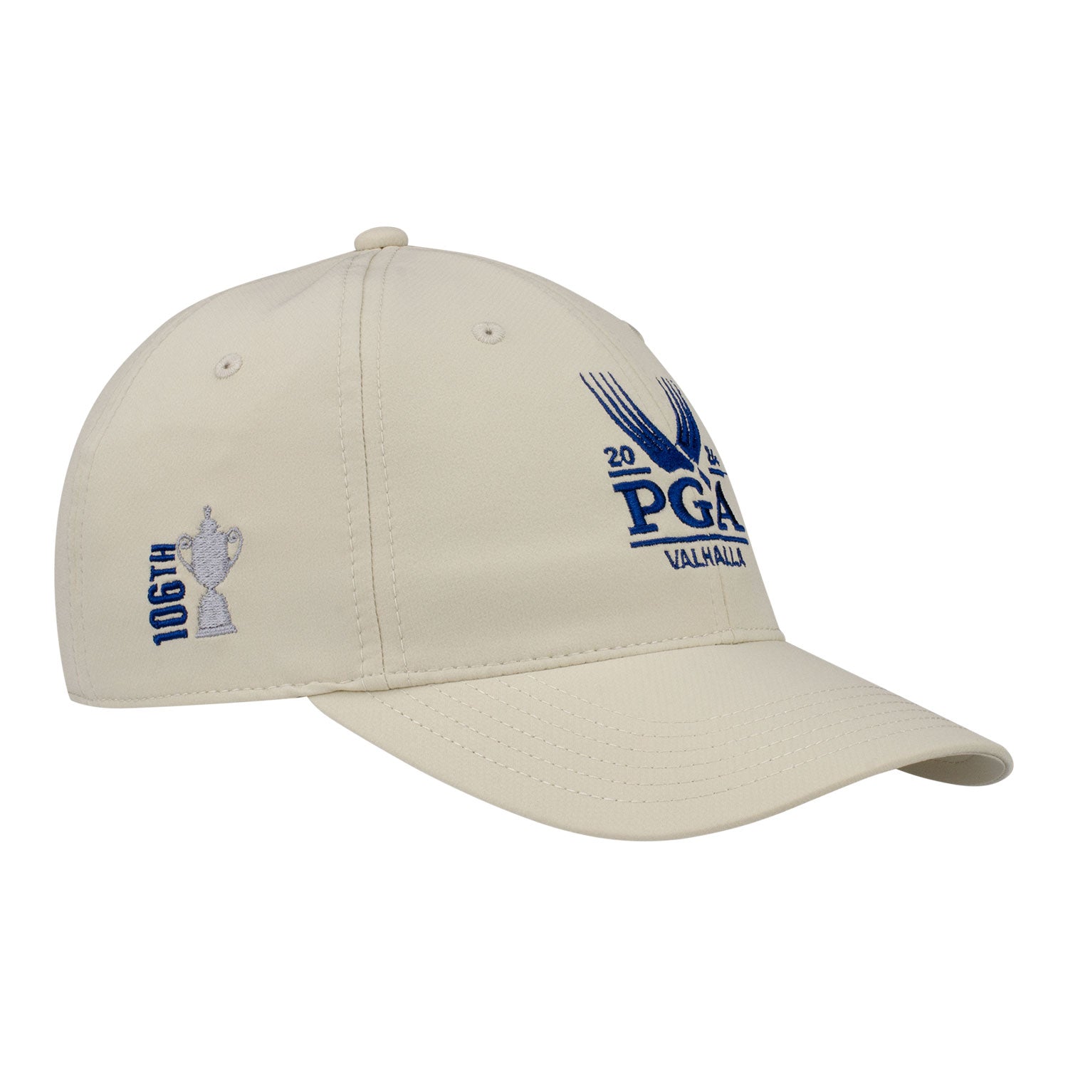Ahead 2024 PGA Championship Unstructured Tech Hat in Khaki - Angled Front Right View