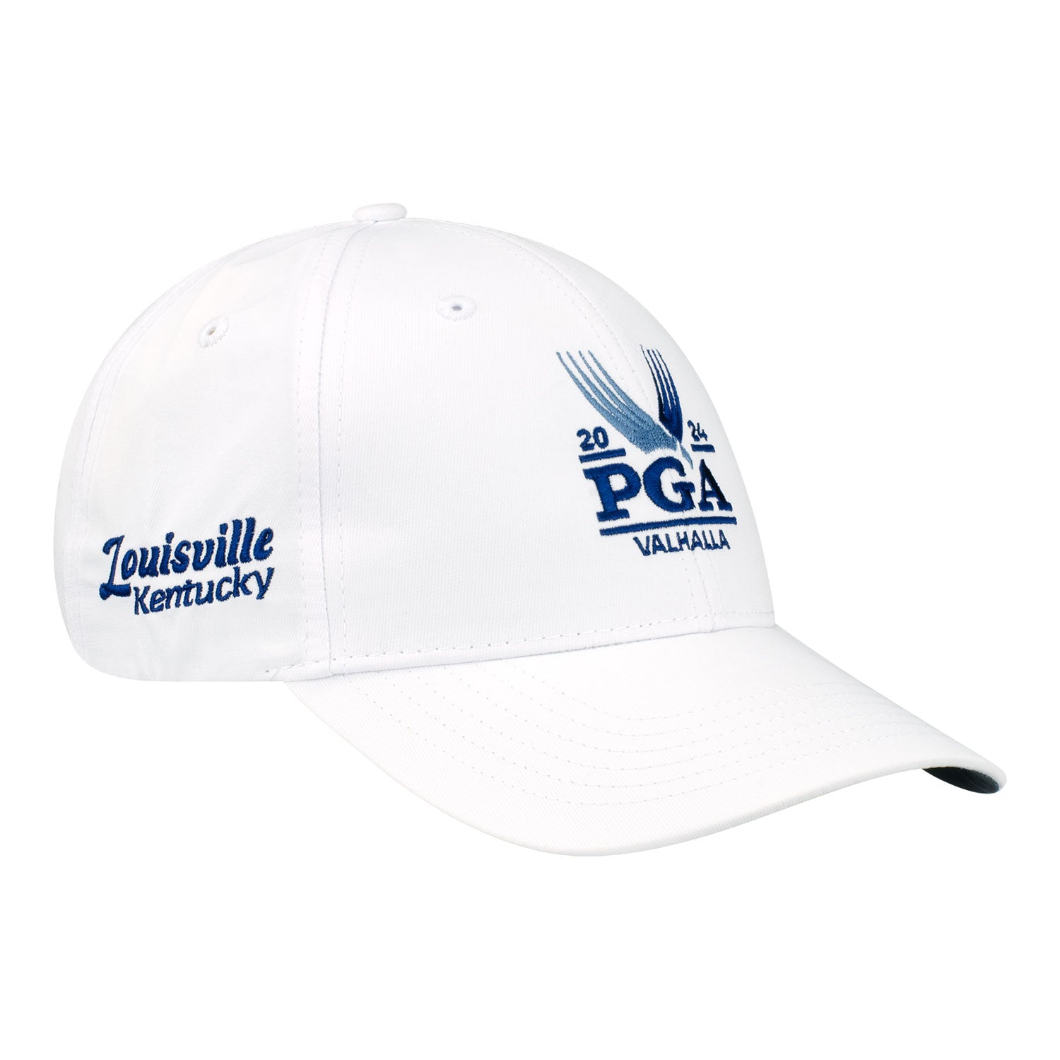 Ahead 2024 PGA Championship Structured Tech Hat in White - Angled Front Right View