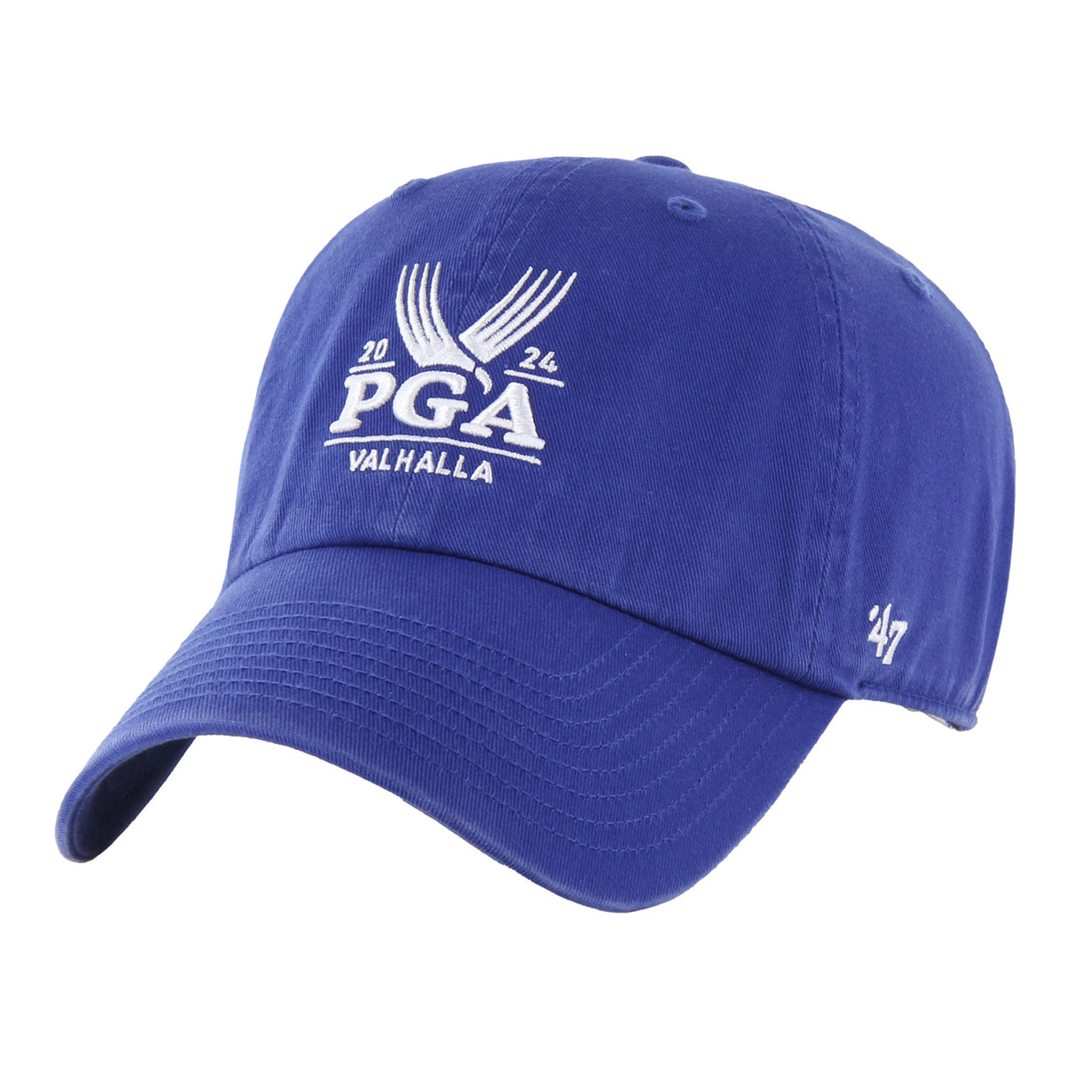 &#39;47 Brand 2024 PGA Championship University of Kentucky Adjustable Cotton Hat in Royal - Angled Front Left View