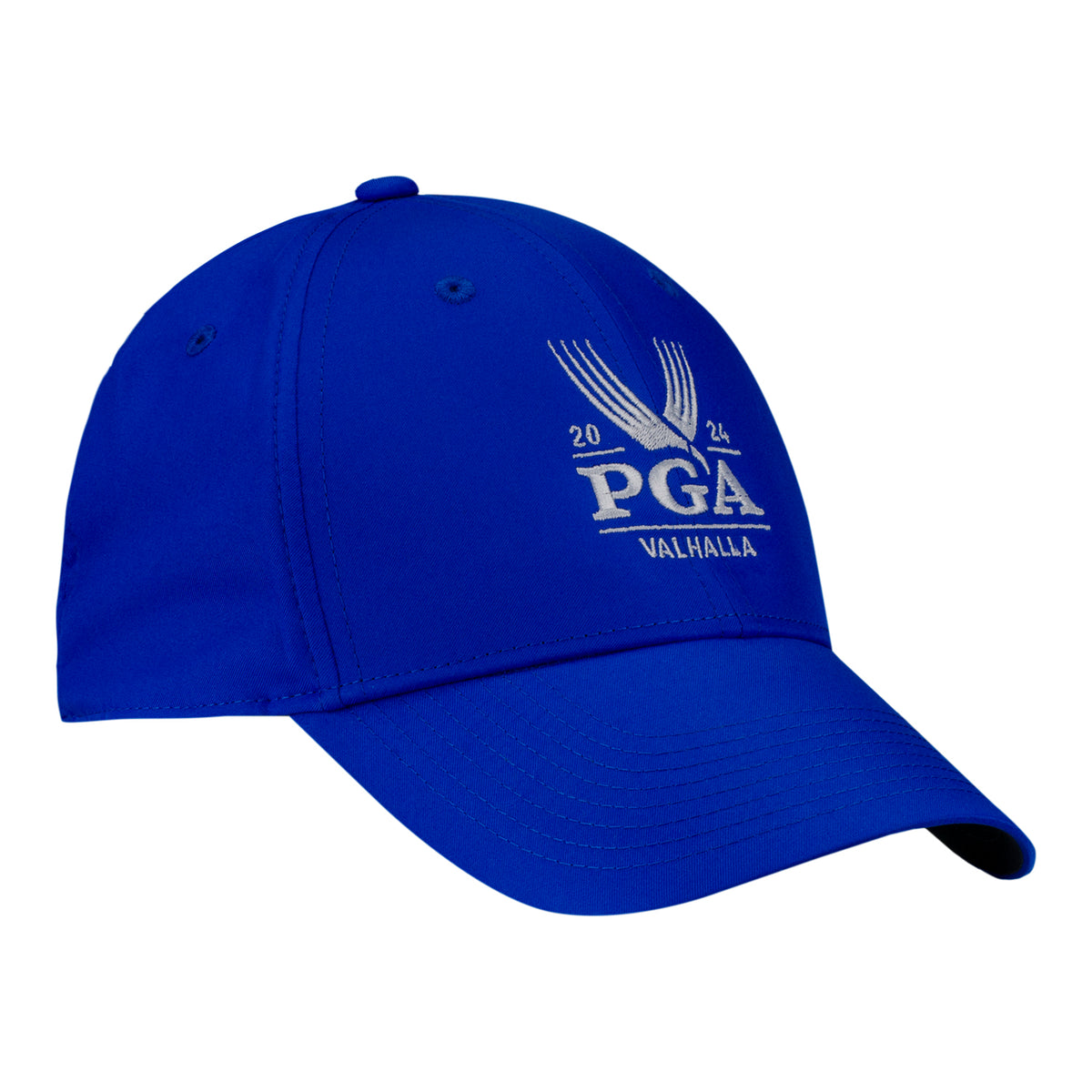 Nike 2024 PGA Championship Valor Performance Hat in Royal - Angled Front Right View