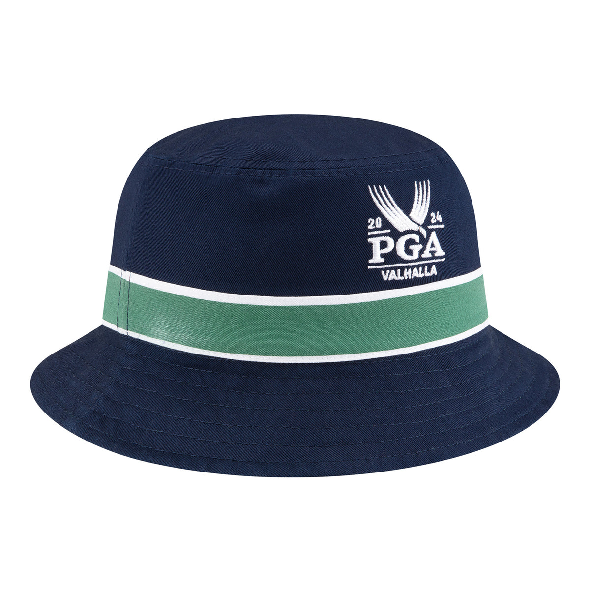 New Era 2024 PGA Championship Reversible Bucket Hat - Angled Front Right Navy View