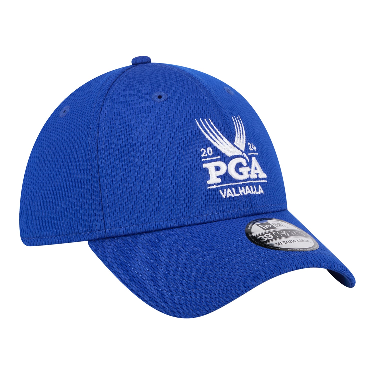 New Era 2024 PGA Championship Mesh Performance in Royal - Angled Front Left View
