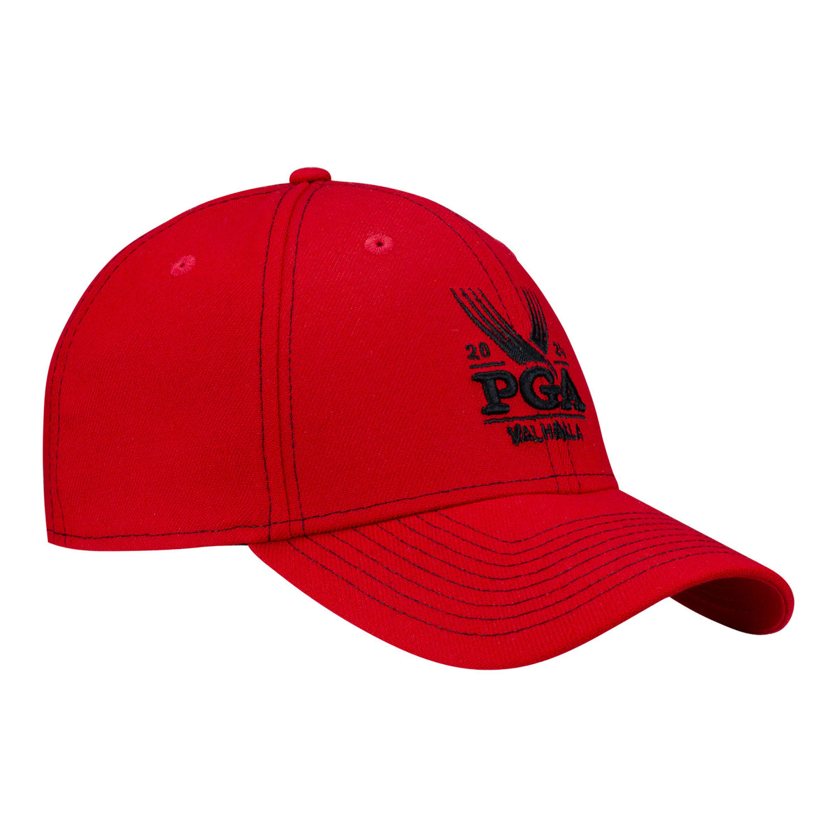 New Era 2024 PGA Championship Mesh Performance in Scarlet Red - Angled Front Right View