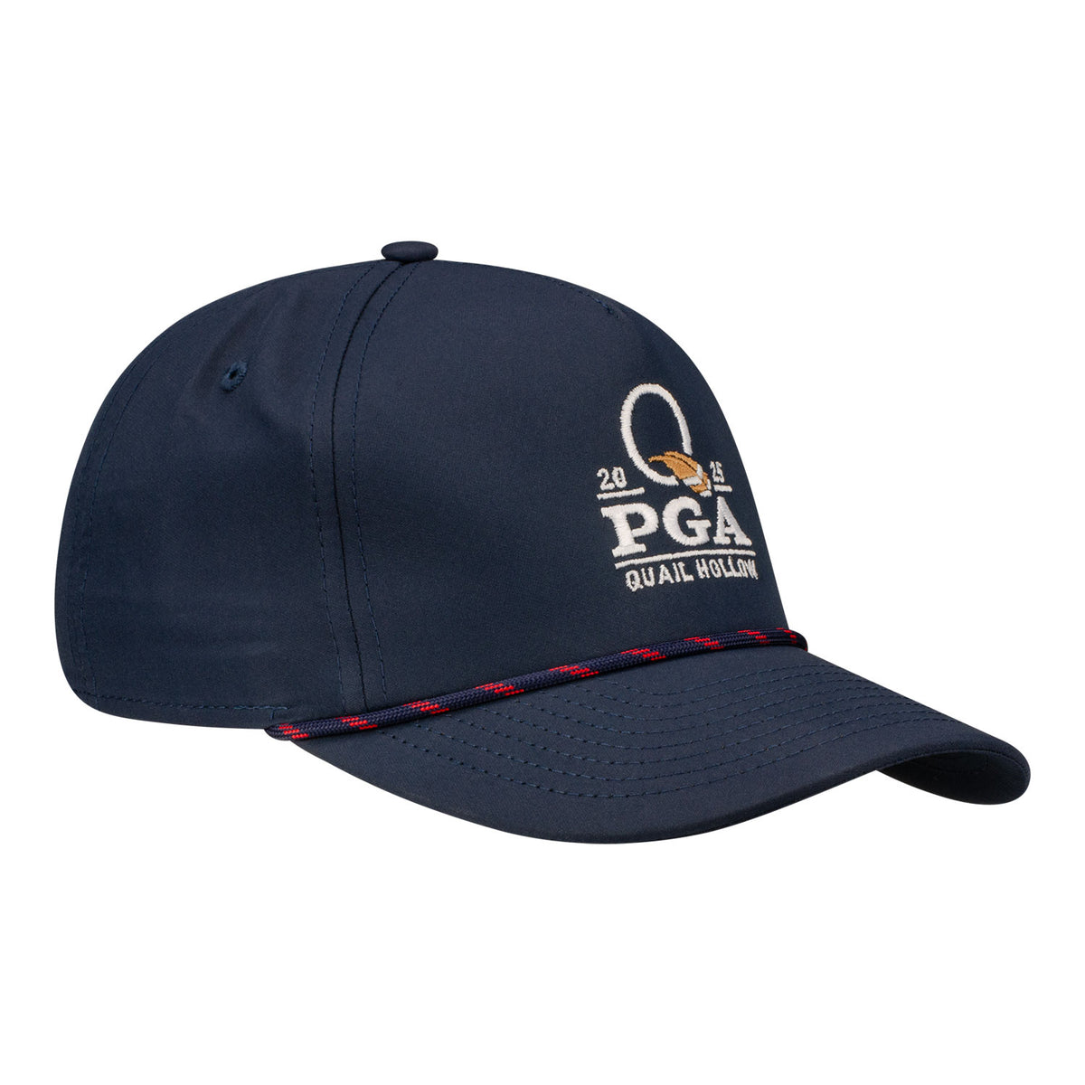 Imperial 2025 PGA Championship Wrightson Rope Hat in Navy &amp; Red - Angled Front Right View