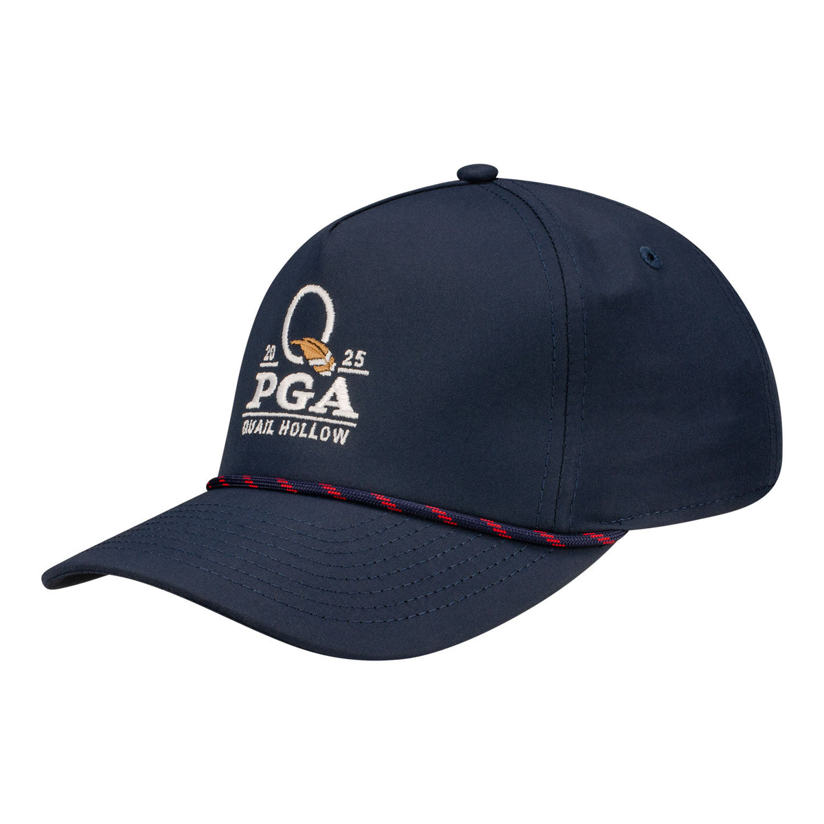 Imperial 2025 PGA Championship Wrightson Rope Hat in Navy &amp; Red - Angled Front Left View