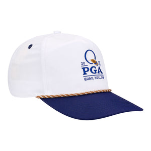 Barstool 2025 PGA Championship Performance Two Tone Rope Hat in White and Navy - Angled Right Side View