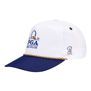 Barstool 2025 PGA Championship Performance Two Tone Rope Hat in White and Navy - Angled Left Side View