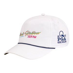 Imperial 2025 PGA Championship Harrison Hat in White and Navy - Angled Left Side View 