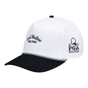 Imperial 2025 PGA Championship Wrightson Rope Hat in White and Black - Angled Left Side View