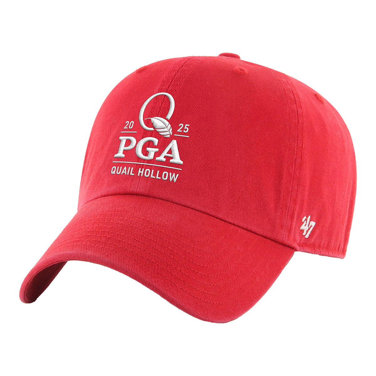 &#39;47 Brand 2025 PGA Championship North Carolina State Co-Brand Hat in Red - Angled Front Left View