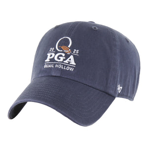 '47 Brand 2025 PGA Championship Clean Up Hat in Vintage Navy - Angled Front Left View